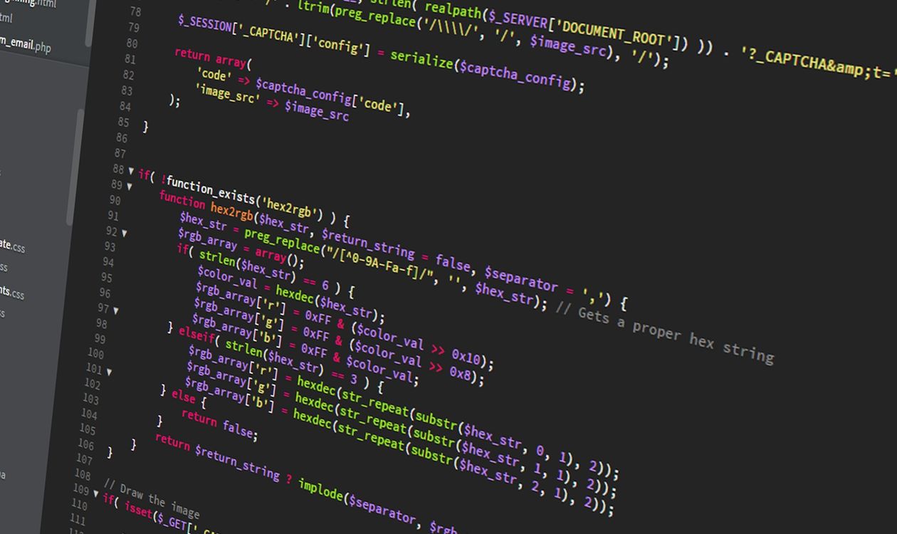 Source code on a developer screen