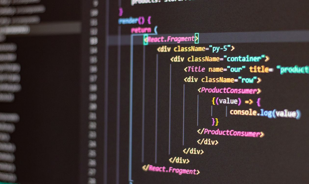 React component code on a screen